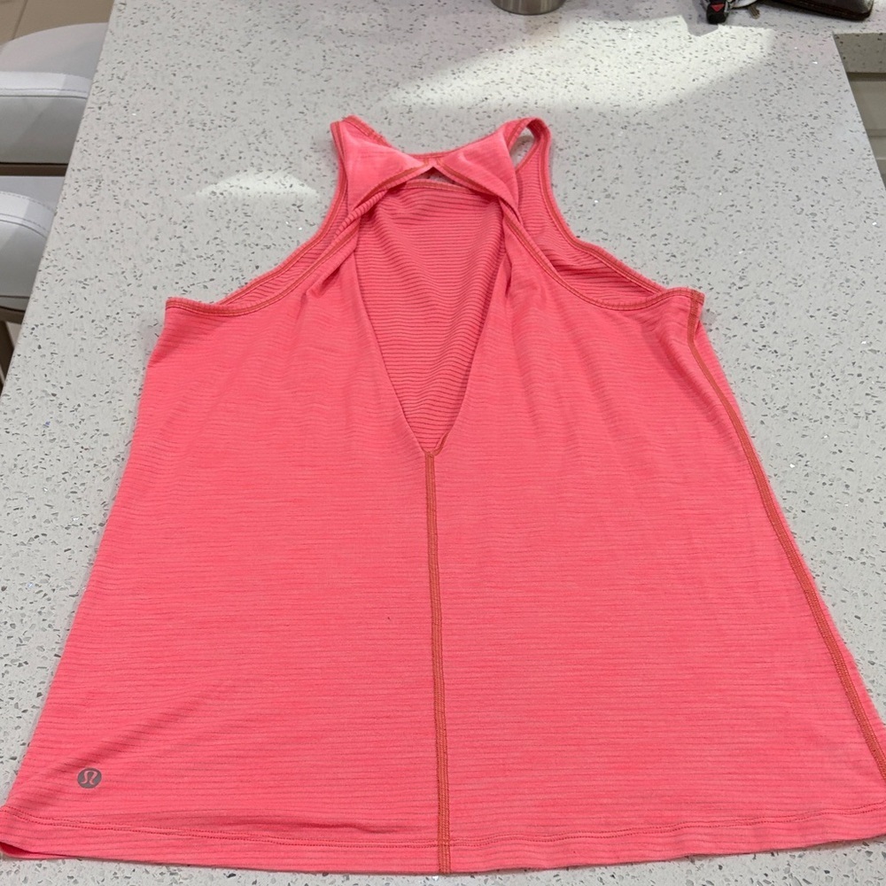 Lululemon Trapeze Twist Tank Heathered Grapefruit size 6 - Picture 5 of 9